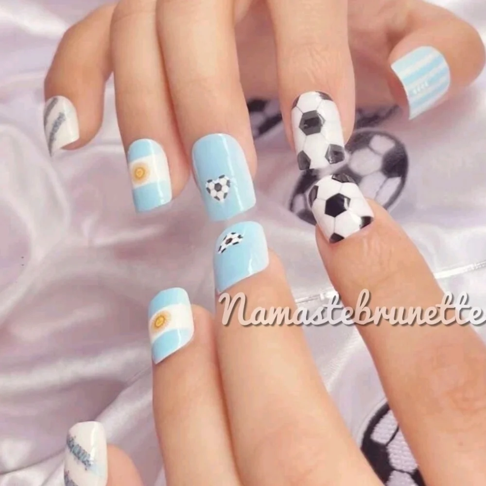 2/$16 Soccer Press On Nails